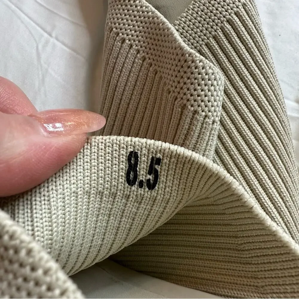 Everlane Glove Mule ReKnit Bone Ivory Square Toe Block Heel Size 8.5 Sustainable - Picture 5 of 6